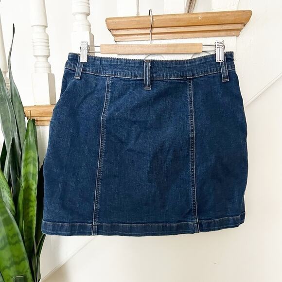 J.Crew Mercantile Blue Button-Down Denim Mini Skirt Size 8 - Picture 3 of 6